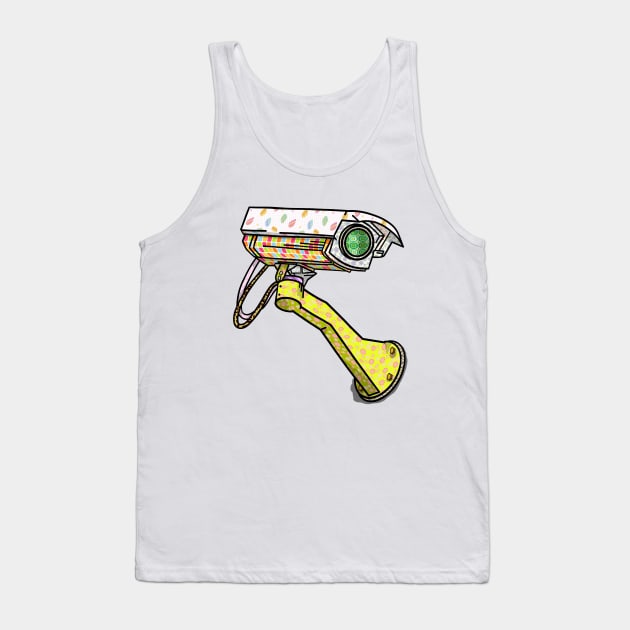 Groovy Patterned Security Camera Tank Top by mailboxdisco